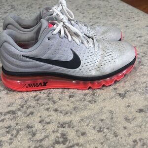 Nike Air Max Silver and coral Running Shoes
